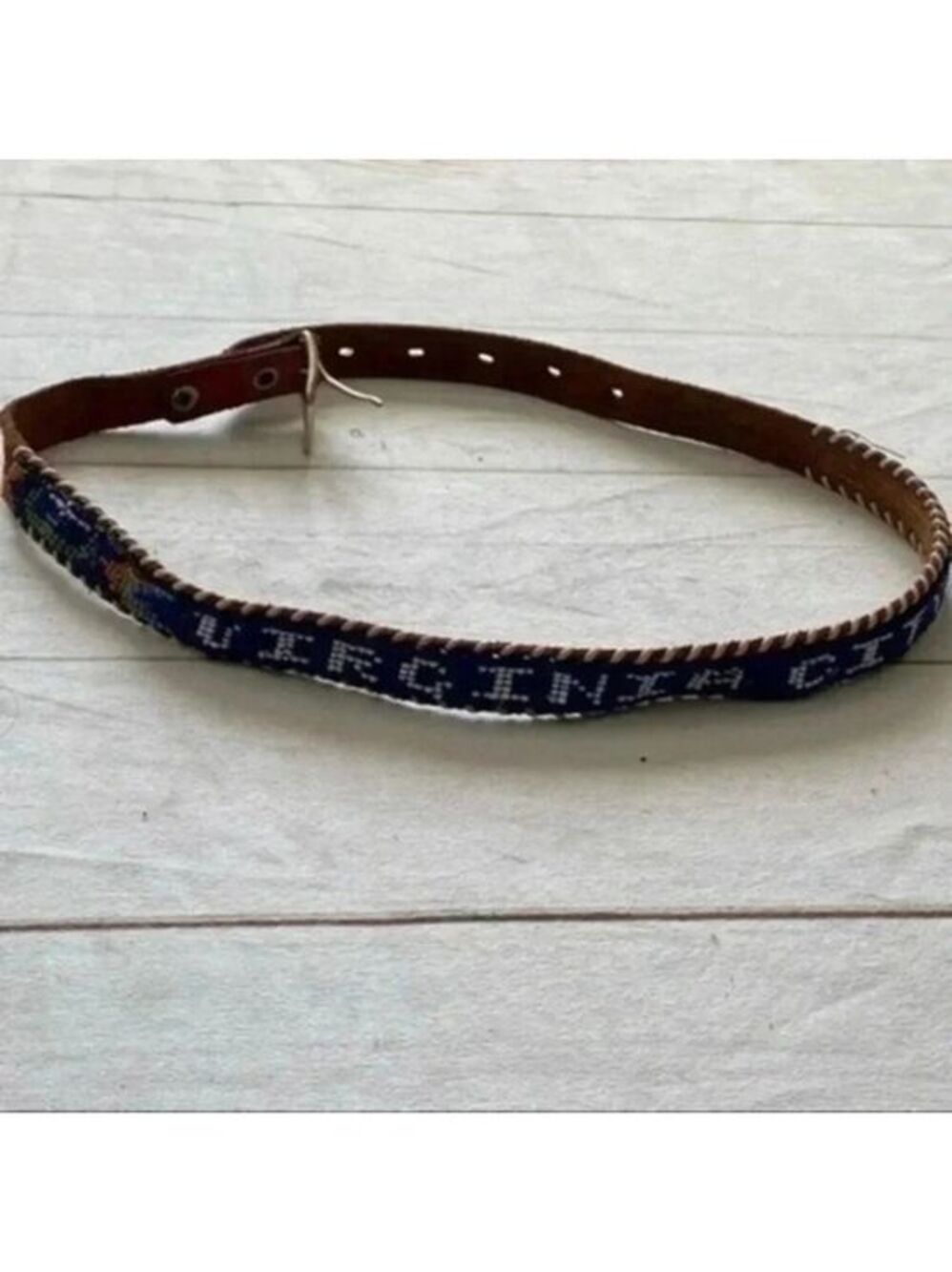 Virginia City leather beaded women’s belt